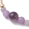 Natural Amethyst Round Beads link Bracelets BJEW-JB13172-01-3