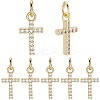 10Pcs Brass Micro Pave Clear Cubic Zirconia Charms KK-BBC0020-72-1