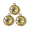 Synthetic Turquoise Sun and Moon Pendants STAS-P406-06G-1