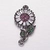 Brass Micro Pave Cubic Zirconia Links ZIRC-E150-01-2