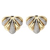 Brass Micro Pave Clear Cubic Zirconia Stud Earrings for Women EJEW-G430-02GP-4