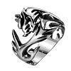 Punk Rock Style 316L Surgical Stainless Steel Hollow Tribal Flame Finger Rings for Men RJEW-BB06644-10-2