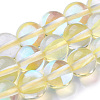 Synthetic Moonstone Beads Strands G-F143-6mm-13-1
