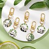 Panda Alloy Enamel Pendant Decoration HJEW-JM02602-1