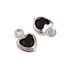 Heart Rack Plating Brass Glass Pendants KK-S385-01P-01-2