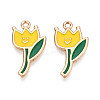 Alloy and Enamel Pendants ENAM-T021-34A-G-1