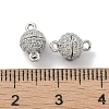 Rack Plating Brass Micro Pave Cubic Zirconia Magnetic Clasps with Loops KK-A224-11P-3