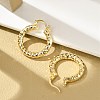Brass Two Tone Hoop Earrings LS-EJEW-B117-06C-G-2