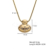 Golden Tone Stainless Steel Crystal Rhinestone Round Snake Chain Pendant Necklaces PW-WG040E8-02-1