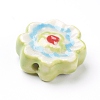 Handmade Porcelain Flower Beads Strands PORC-G006-14-3