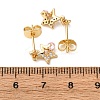 Brass Micro Pave Cubic Zirconia Star Dangle Stud Earrings EJEW-K267-22G-5