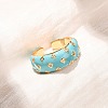 Brass Micro Pave Cubic Zirconia Cuff Open Rings CU-CBAB3AD-12G-02-1