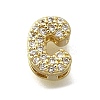 Brass Micro Pave Cubic Zirconia Letter Multi-Strand Links KK-D295-32G-03-1