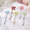 5Pcs Glass Beads and Alloy Star Snap Hair Clips PHAR-JH00124-2