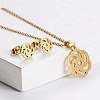 201 Stainless Steel Pendant Necklace & Stud Earring Sets FS-WGB816B-08-1