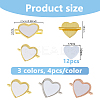 12 Bags 3 Colors Alloy Heat Transfer Watch Band Accessories FIND-DC0007-60B-2