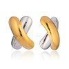 Two Tone 304 Stainless Steel Stud Earrings for Women AL8975-5