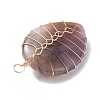 Natural Amethyst Pendants PALLOY-JF01293-03-4