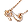 Crystal Rhinestone Snake Pendant Necklace with Alloy Curb Chains for Women LS-NJEW-I118-02KCG-1