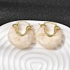 Brass Resin Hoop Earrings EJEW-P333-11C-G01-1