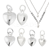 6Pcs 3 Styles 925 Sterling Silver Heart Charms with Jump Rings STER-PH0002-29-1