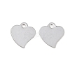 Tarnish Resistant Heart 201 Stainless Steel Blank Tag Charms STAS-R071-11-1