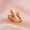 Brass Micro Pave Clear Cubic Zirconia Butterfly Clip-on Nose Septum Rings WGE0FFA-01-1