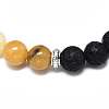 Natural Topaz Jade Beads Stretch Bracelets BJEW-R309-02-A04-2