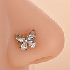 316L Surgical Stainless Steel Clear Cubic Zirconia L-Shaped Nose Rings WG09863-21-1
