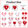 Valentine's Day Spray Painted Natural Wood Beads WOOD-SP0001-26-2