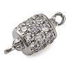Brass Micro Pave Clear Cubic Zirconia Hollow Column Connector Charms KK-A230-05F-P-2