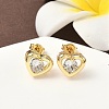 Brass Micro Pave Clear Cubic Zirconia Stud Earrings EJEW-D323-06G-1