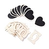 Heart Wooden Mini Chalkboard Signs LS-AJEW-M035-02-5