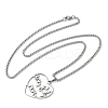 Mother's Day 201 Stainless Steel Hollow Cut Mom Love Heart Pendant Necklaces LS-NJEW-H065-24P-2