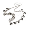 Halloween Skull Alloy Bib Necklaces for Women NJEW-A061-01AS-1