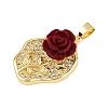Brass Micro Pave Cubic Zirconia Pendants KK-P323-06G-02-2