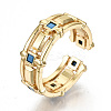 Brass Micro Pave Cubic Zirconia Cuff Rings RJEW-N032-004-NF-4