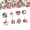 60Pcs 15 Styles Independence Day Alloy Enamel Pandants FIND-FS0004-41-2