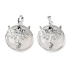 Natural Quartz Crystal Flat Round Pendants G-G279-01P-06-1