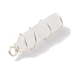 Natural Quartz Crystal Double Terminal Pointed Pendants PALLOY-JF02673-05-4