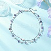 2Pcs 2 Styles Natural Amethyst Chip & Glass & 304 Stainless Steel Handmade Link Chain Double Layer Necklaces for Women NJEW-JN05363-4
