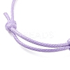 Natural Amethyst Heart Braided Cord Bracelet BJEW-JB07685-05-5