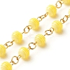 1 Strand Handmade Resin Stripe Pattern Round Beads Link Chains AJEW-SZ0002-01B-2