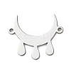 304 Stainless Steel Moon with Drop Links Connector Charms STAS-D202-11P-1