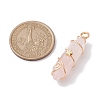 Natural Rose Quartz Double Terminal Pointed Pendants PALLOY-JF02672-03-3