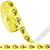 Polyester Bees Printed Grosgrain Ribbons SRIB-WH20020-018E-1