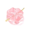 7Pcs 7 Colors Transparent Spray Painted Glass Connector Charms PALLOY-JF03520-02-4