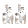 304 Stainless Steel Square Dangle Stud Earrings EJEW-K268-79A-P-4