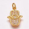 Brass Micro Pave Cubic Zirconia Pendants ZIRC-G099-39G-1