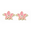 Rack Plating Brass Pave Clear Cubic Zirconia Connector Charms KK-B065-26G-01-2